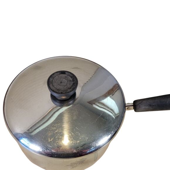 Revere Ware 2 Qt Copper‑Bottom Saucepan w/ Lid Clinton IL 1801 USA Vintage - Picture 5 of 8